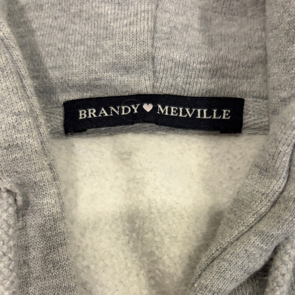 Brandy Melville Gray and Navy Hoodie Jacket - Picture 2 of 2